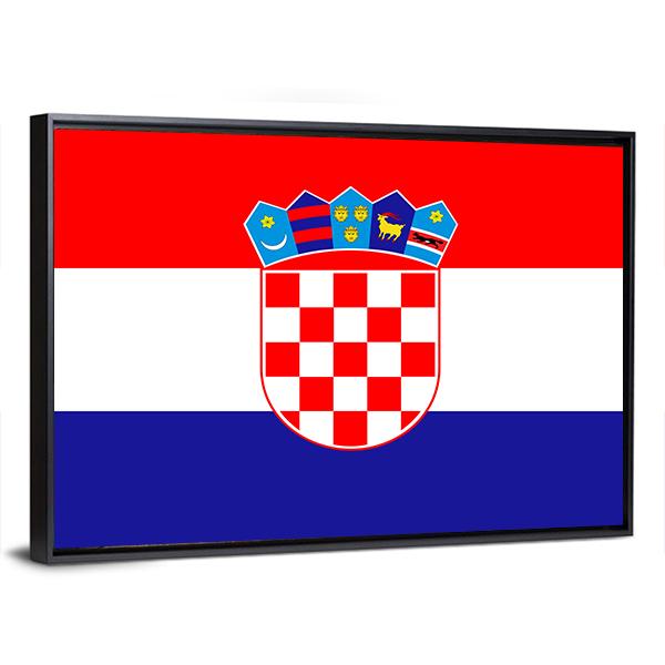 Croatia Flag Canvas Wall Art-3 Horizontal-Gallery Wrap-25" x 16"-Tiaracle