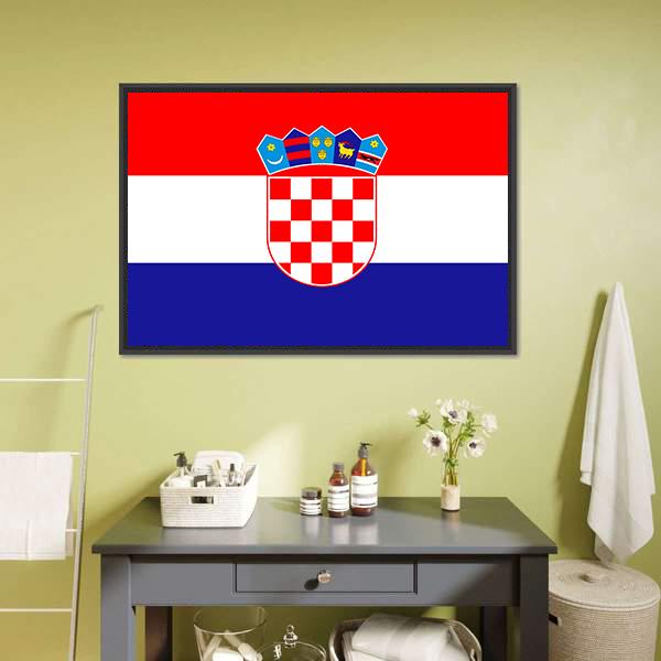 Croatia Flag Canvas Wall Art-3 Horizontal-Gallery Wrap-25" x 16"-Tiaracle