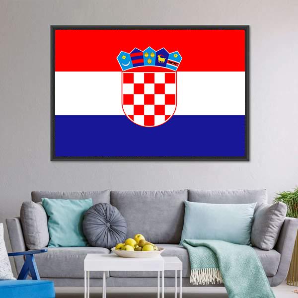Croatia Flag Canvas Wall Art-3 Horizontal-Gallery Wrap-25" x 16"-Tiaracle