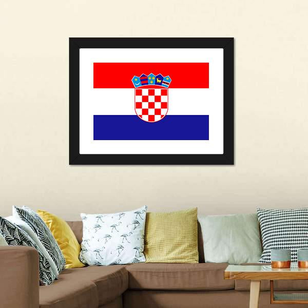 Croatia Flag Canvas Wall Art-1 Piece-Framed Print-20" x 16"-Tiaracle