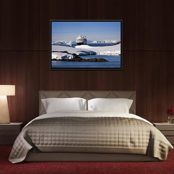 Cruise Ship In Antarctic Canvas Wall Art-3 Horizontal-Gallery Wrap-25" x 16"-Tiaracle