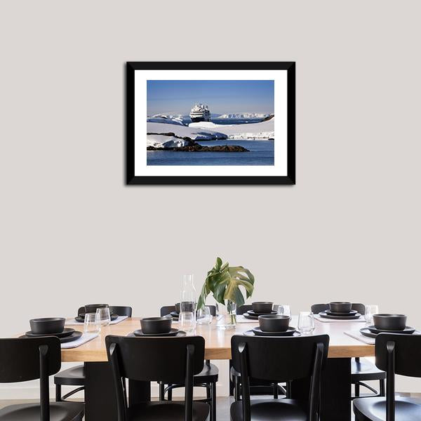 Cruise Ship In Antarctic Canvas Wall Art-3 Horizontal-Gallery Wrap-25" x 16"-Tiaracle