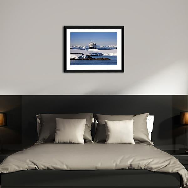 Cruise Ship In Antarctic Canvas Wall Art-3 Horizontal-Gallery Wrap-25" x 16"-Tiaracle