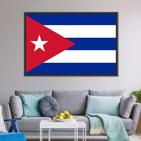Cuba Flag Canvas Wall Art-3 Horizontal-Gallery Wrap-25" x 16"-Tiaracle