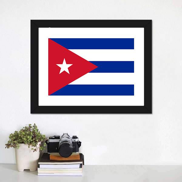 Cuba Flag Canvas Wall Art-1 Piece-Framed Print-20" x 16"-Tiaracle
