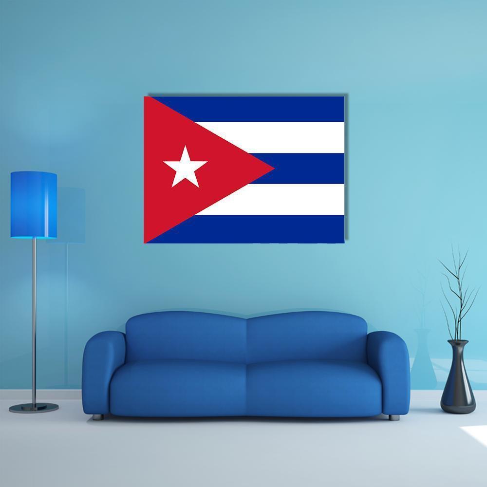 Cuba Flag Canvas Wall Art-1 Piece-Gallery Wrap-48" x 32"-Tiaracle
