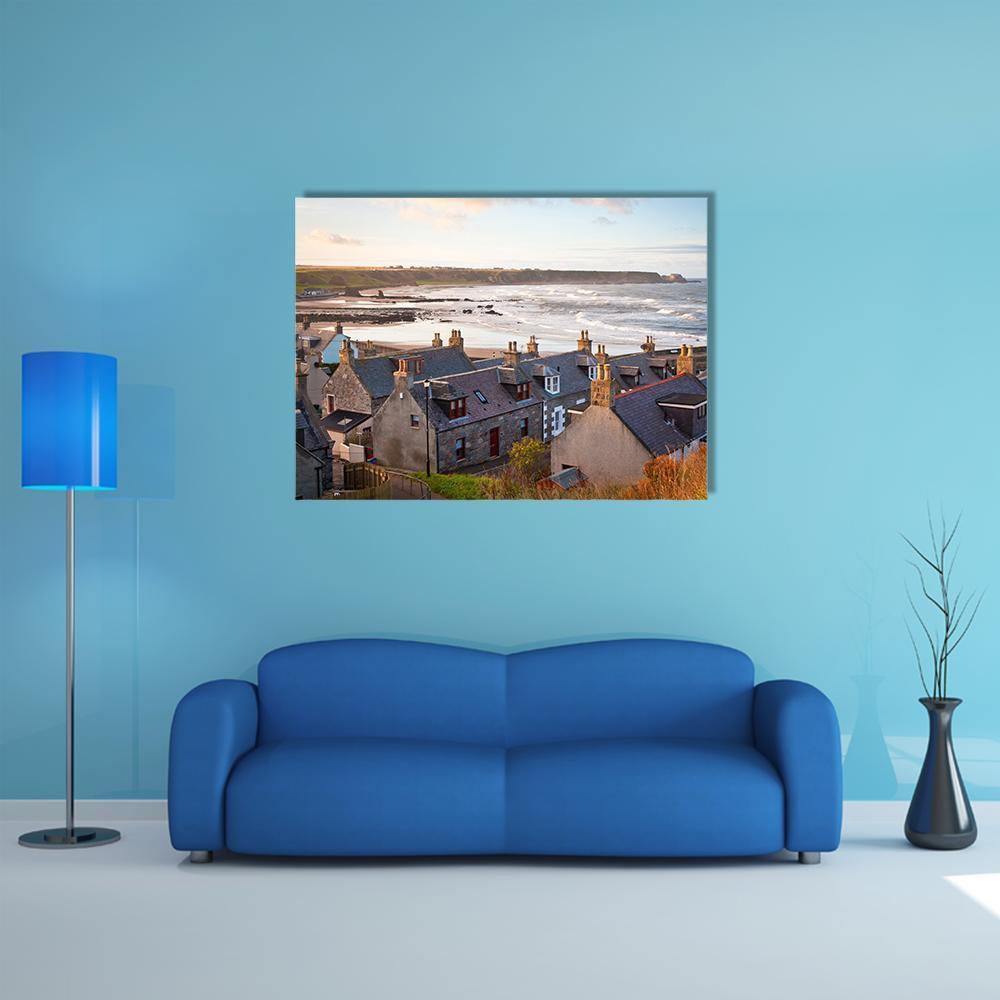 Cullen Town Scotland Canvas Wall Art-1 Piece-Gallery Wrap-48" x 32"-Tiaracle