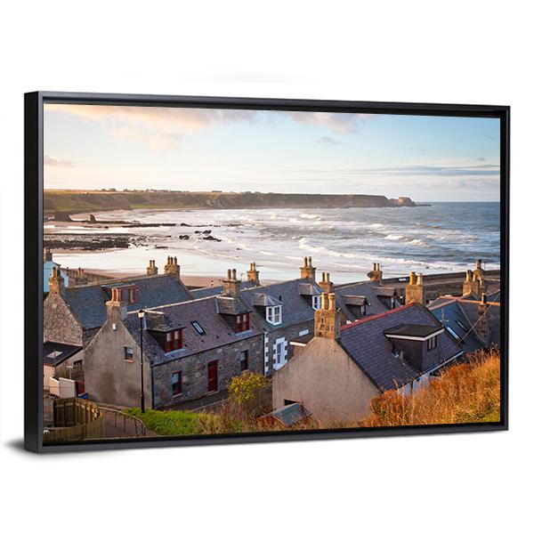 Cullen Town Scotland Canvas Wall Art-3 Horizontal-Gallery Wrap-25" x 16"-Tiaracle