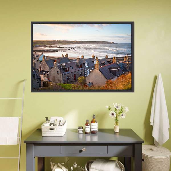 Cullen Town Scotland Canvas Wall Art-3 Horizontal-Gallery Wrap-25" x 16"-Tiaracle