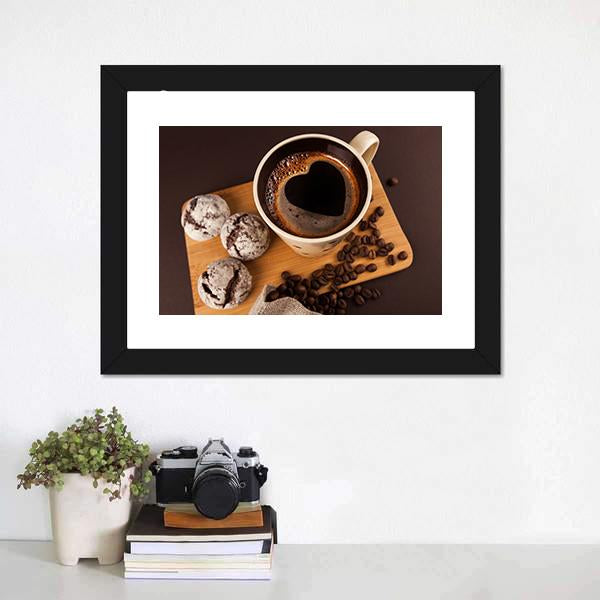 Cup Of Coffee Canvas Wall Art-3 Horizontal-Gallery Wrap-25" x 16"-Tiaracle