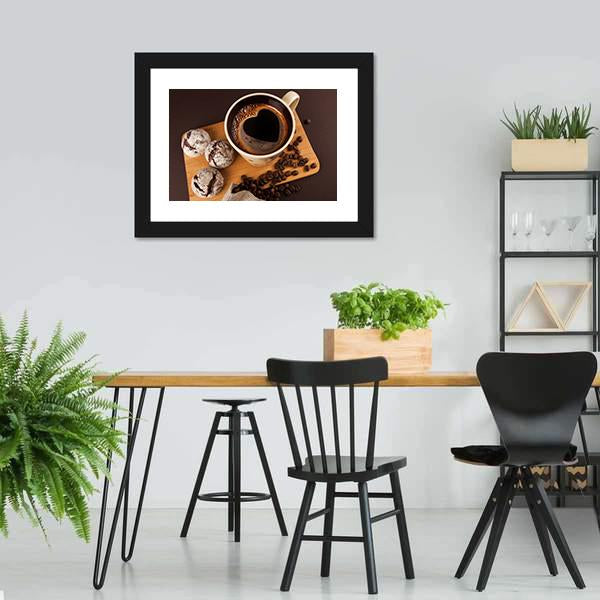 Cup Of Coffee Canvas Wall Art-3 Horizontal-Gallery Wrap-25" x 16"-Tiaracle