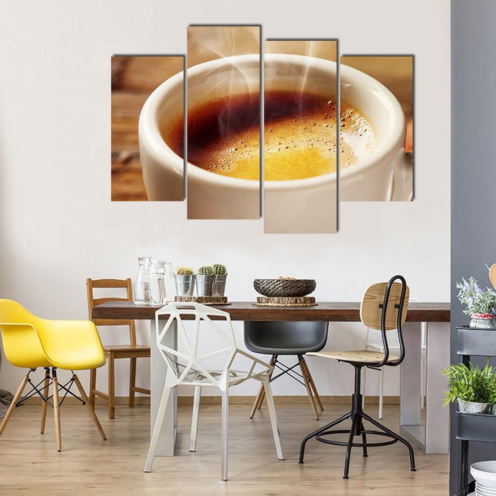 Cup Of Espresso Canvas Wall Art-4 Pop-Gallery Wrap-50" x 32"-Tiaracle