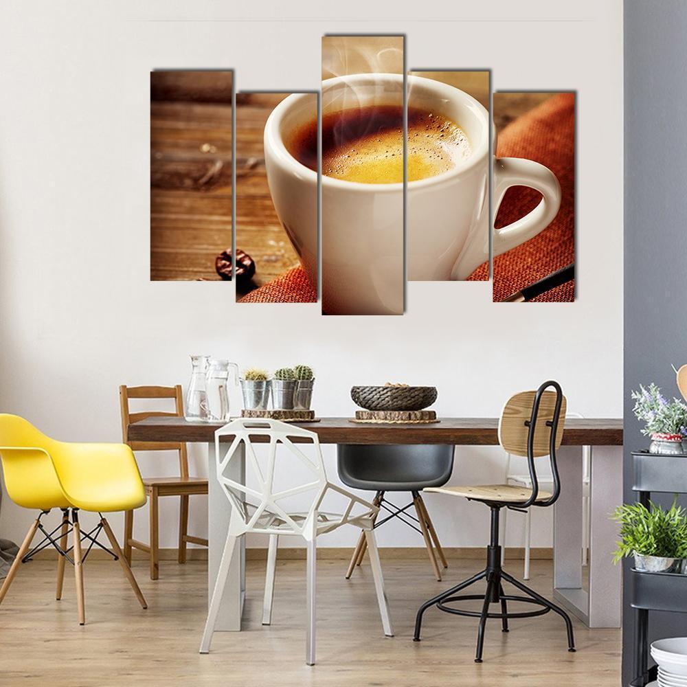 Cup Of Espresso Canvas Wall Art-5 Pop-Gallery Wrap-47" x 32"-Tiaracle