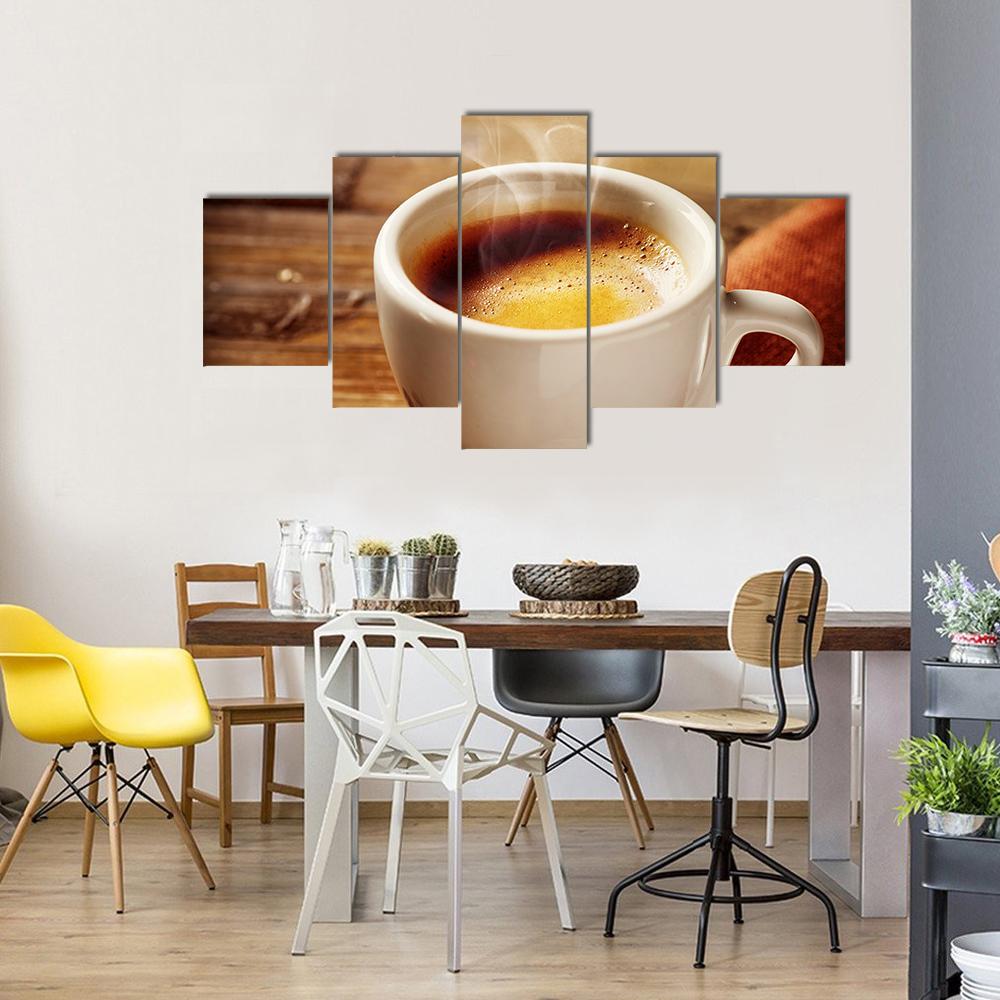 Cup Of Espresso Canvas Wall Art-5 Star-Gallery Wrap-62" x 32"-Tiaracle