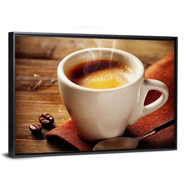 Cup Of Espresso Canvas Wall Art-3 Horizontal-Gallery Wrap-25" x 16"-Tiaracle