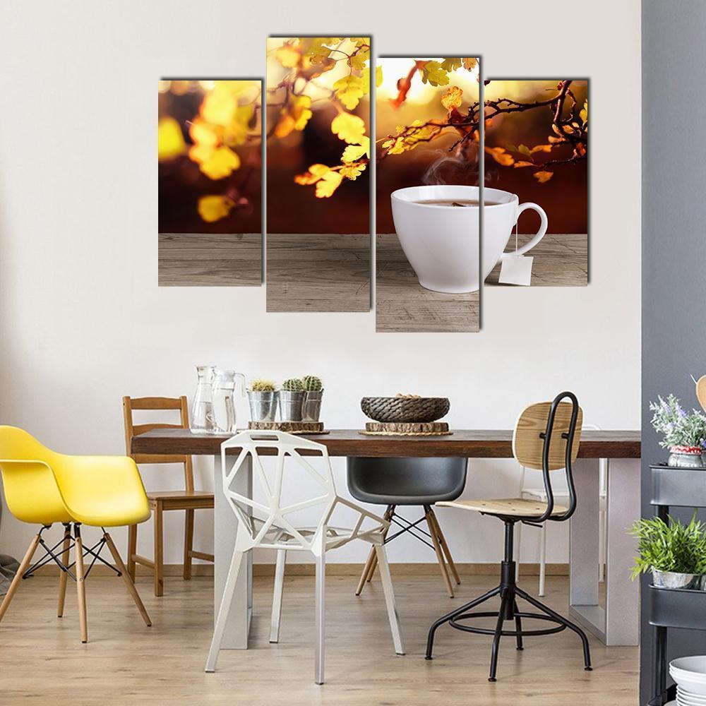 Cup Of Tea Canvas Wall Art-4 Pop-Gallery Wrap-50" x 32"-Tiaracle