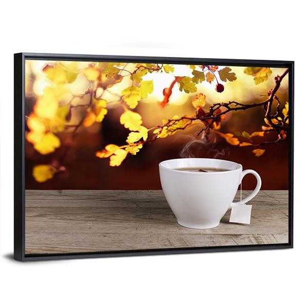 Cup Of Tea Canvas Wall Art-3 Horizontal-Gallery Wrap-25" x 16"-Tiaracle