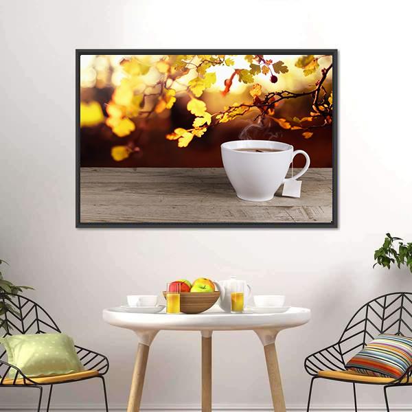 Cup Of Tea Canvas Wall Art-1 Piece-Floating Frame-24" x 16"-Tiaracle