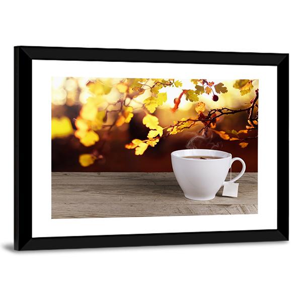 Cup Of Tea Canvas Wall Art-3 Horizontal-Gallery Wrap-25" x 16"-Tiaracle