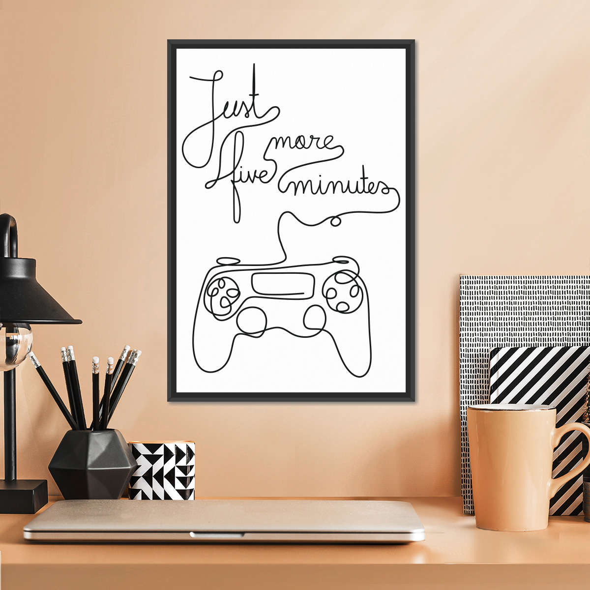 Ein Line Gamer Zitat Wandkunst