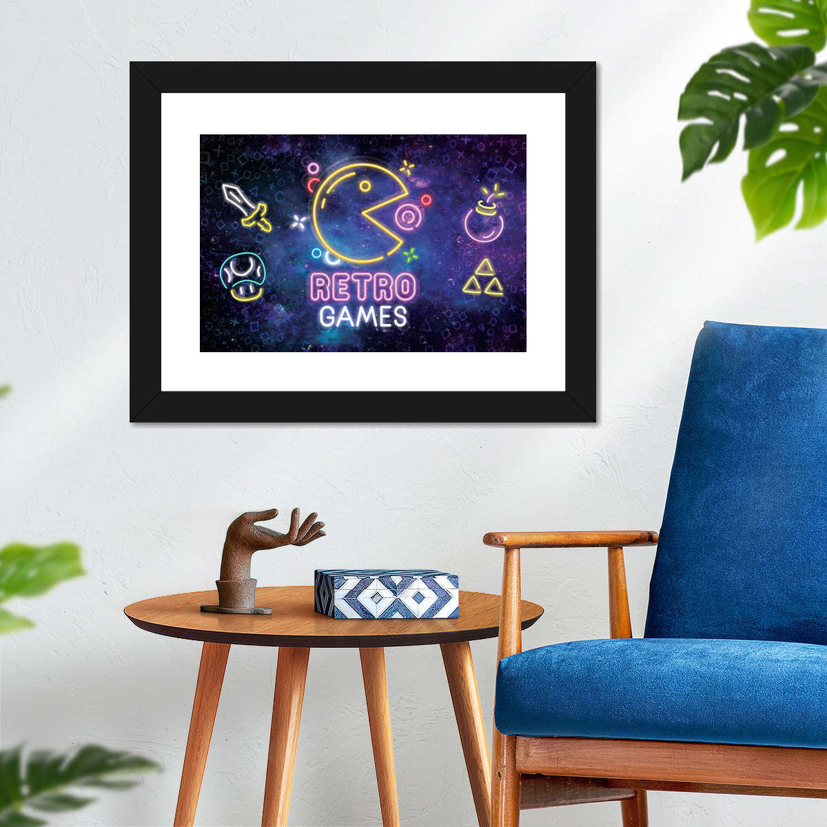 Neon -Retro -Spiele Wandkunst