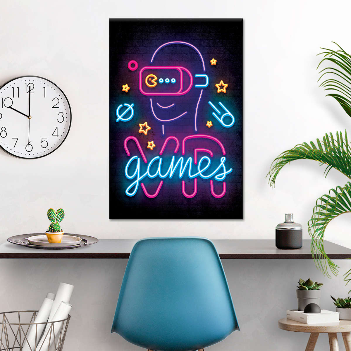 نیون وی آر گیمز وال آرٹ