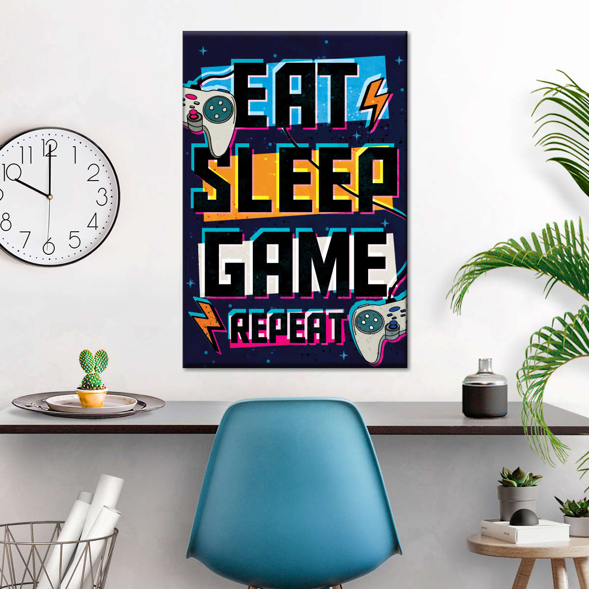 نیند گیم پوسٹر وال آرٹ کھائیں