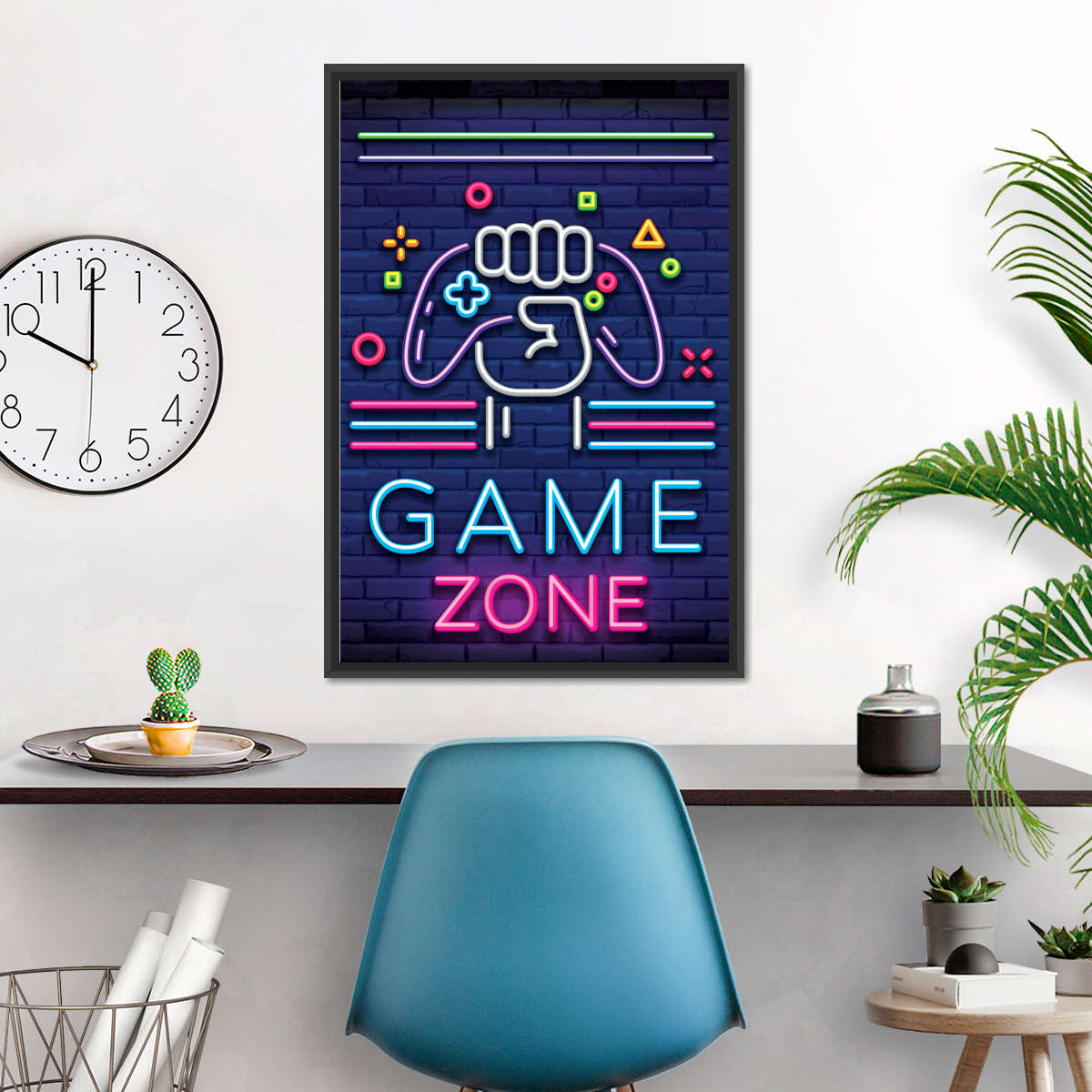 Neon -Spielzone Wandkunst