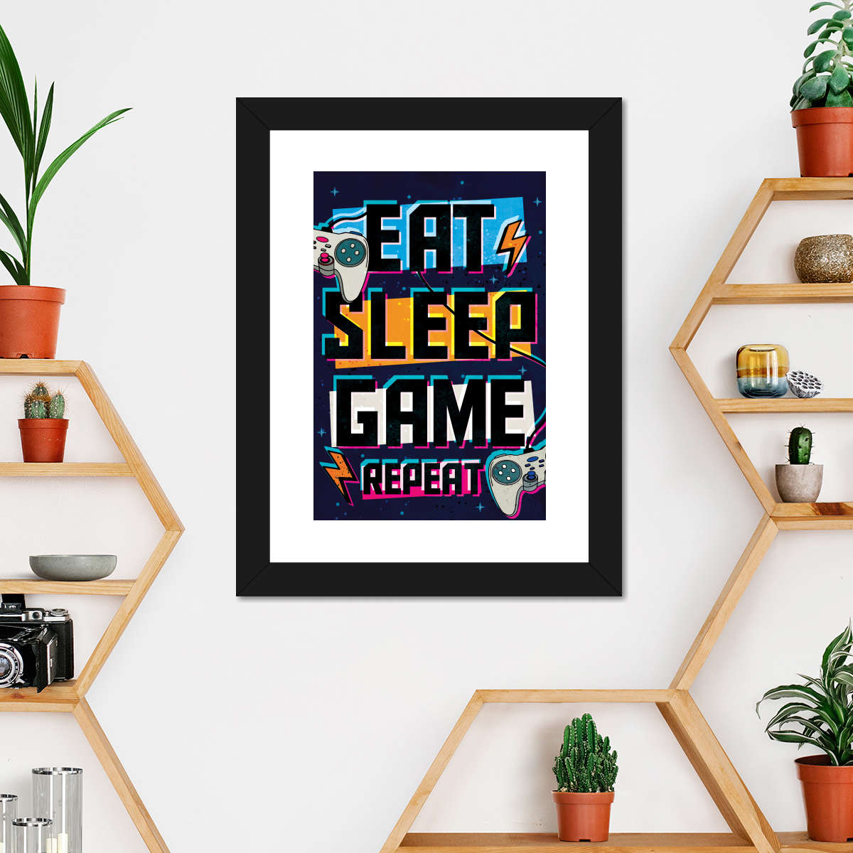 نیند گیم پوسٹر وال آرٹ کھائیں