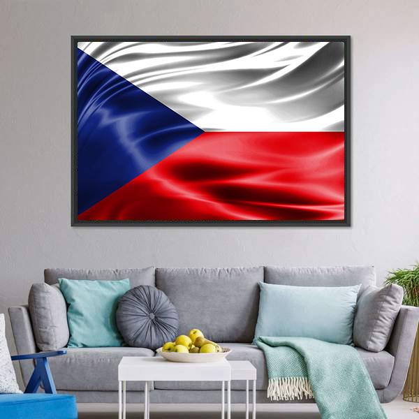 Czech Republic Flag Canvas Wall Art-3 Horizontal-Gallery Wrap-25" x 16"-Tiaracle
