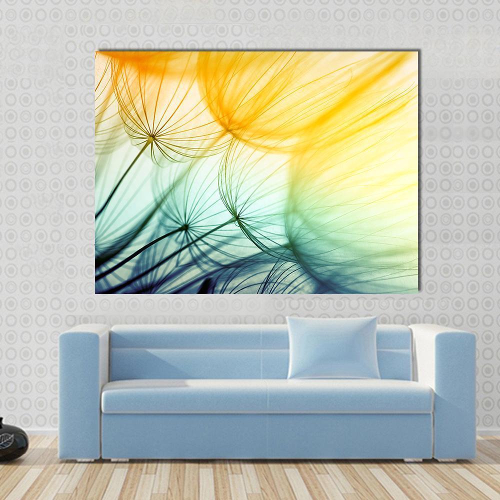 Dandelion Seed In Sunlight Canvas Wall Art-1 Piece-Gallery Wrap-48" x 32"-Tiaracle