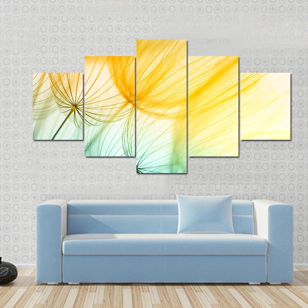 Dandelion Seed In Sunlight Canvas Wall Art-5 Star-Gallery Wrap-62" x 32"-Tiaracle