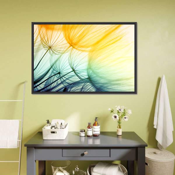 Dandelion Seed In Sunlight Canvas Wall Art-3 Horizontal-Gallery Wrap-25" x 16"-Tiaracle