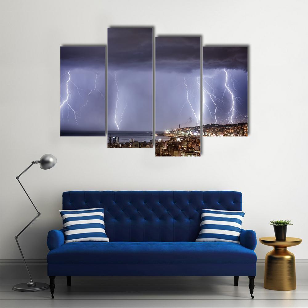 Dark Stormy Night Canvas Wall Art-4 Pop-Gallery Wrap-50" x 32"-Tiaracle