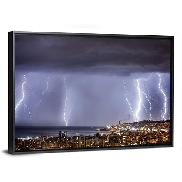 Dark Stormy Night Canvas Wall Art-3 Horizontal-Gallery Wrap-25" x 16"-Tiaracle