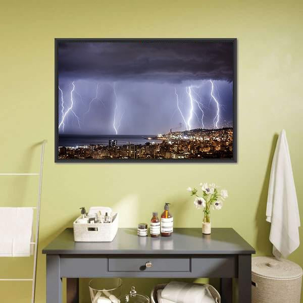 Dark Stormy Night Canvas Wall Art-3 Horizontal-Gallery Wrap-25" x 16"-Tiaracle