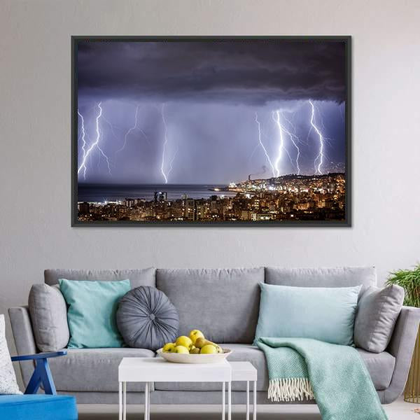 Dark Stormy Night Canvas Wall Art-3 Horizontal-Gallery Wrap-25" x 16"-Tiaracle