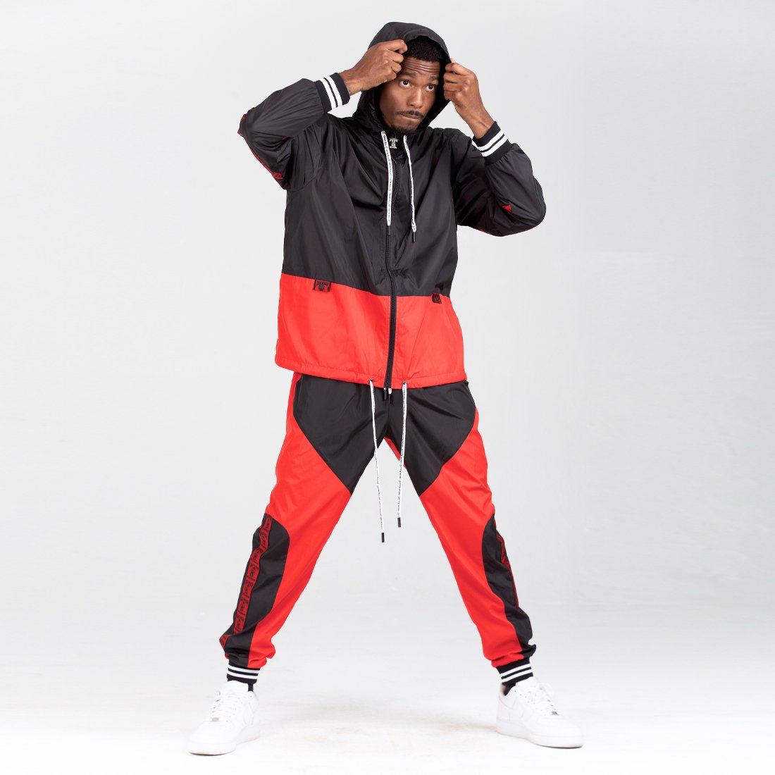 Death Row Records x King Ice - Jacquard Tape Windbreaker Track Pants