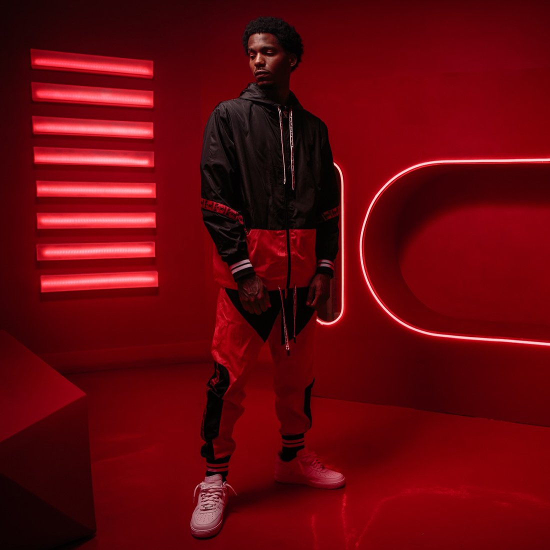 Death Row Records x King Ice - Jacquard Tape Windbreaker Track Pants