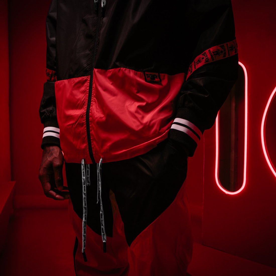 Death Row Records x King Ice - Jacquard Tape Windbreaker Track Pants