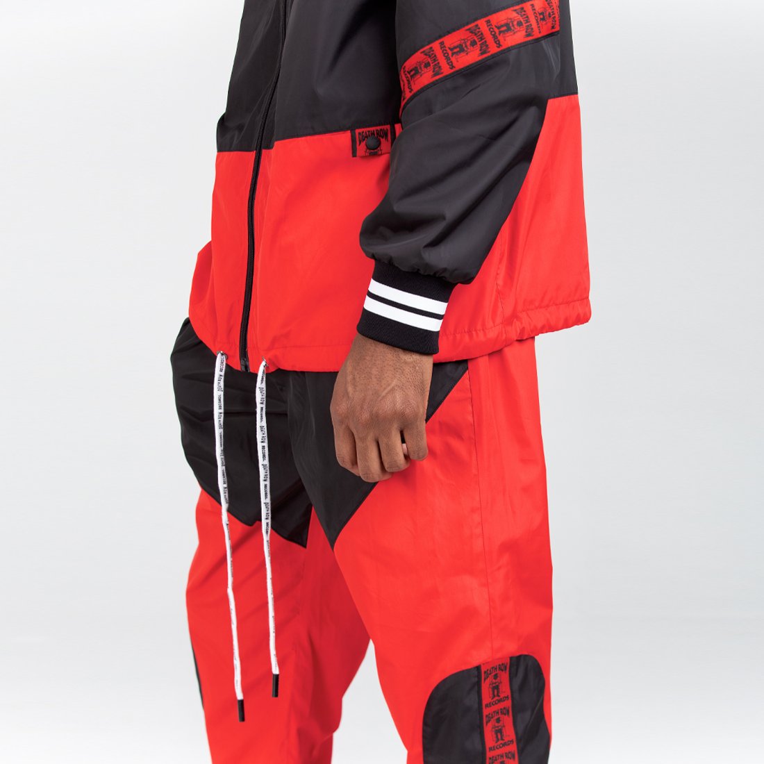 Death Row Records x King Ice - Jacquard Tape Windbreaker Track Pants