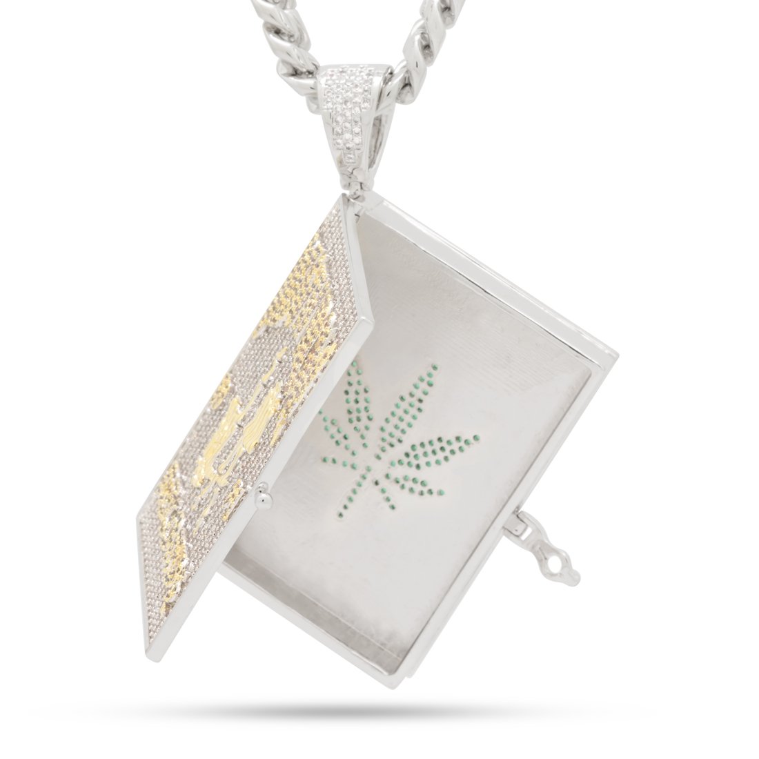 Death Row x King Ice - LA Skeleton Cannabis Bible Stash Necklace