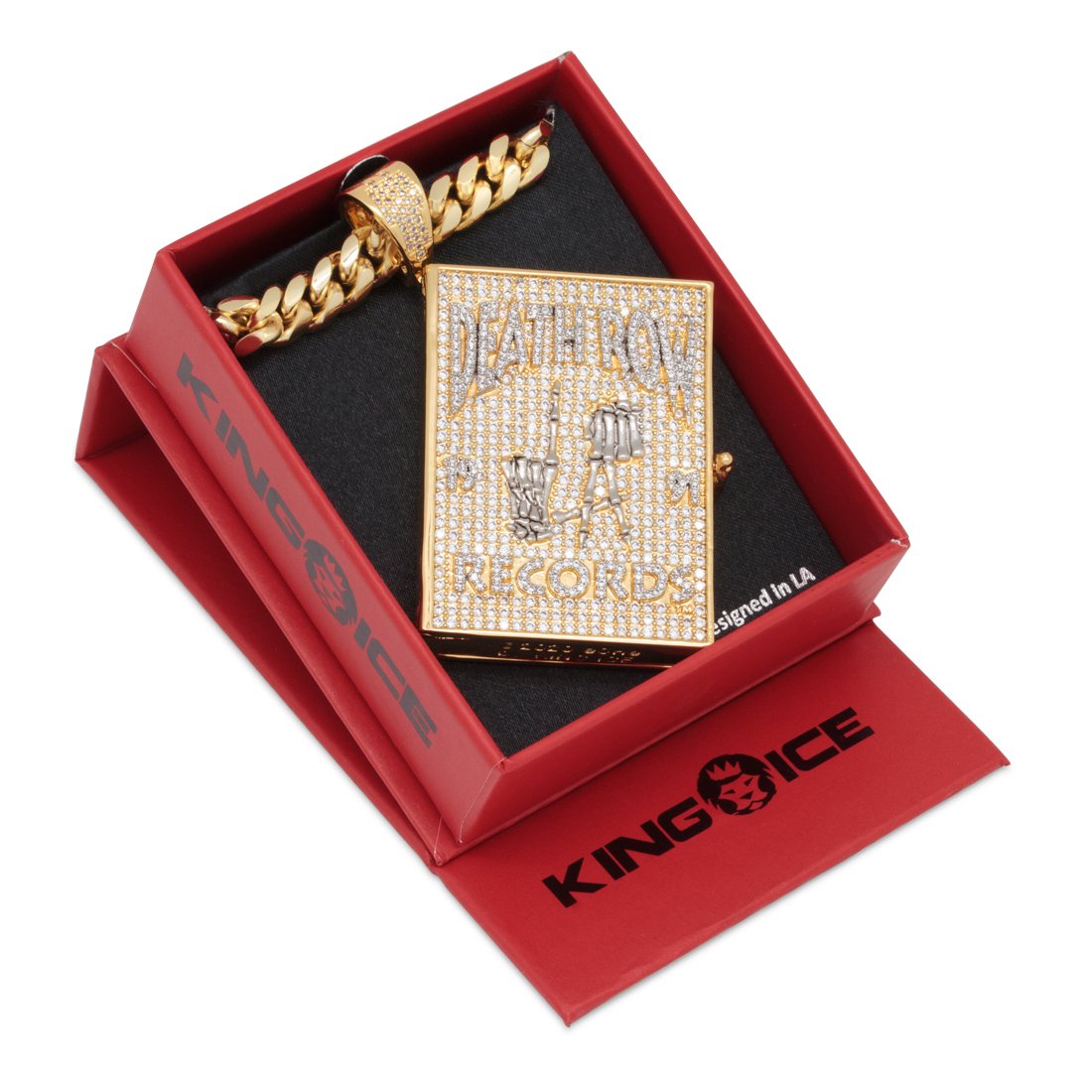 Death Row x King Ice - LA Skeleton Cannabis Bible Stash Necklace