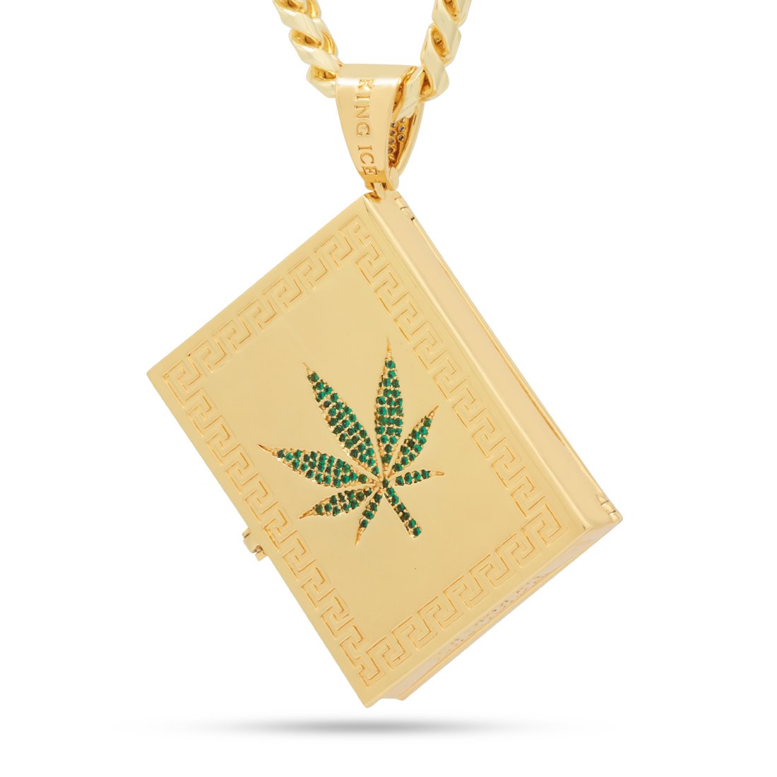 Death Row x King Ice - LA Skeleton Cannabis Bible Stash Necklace