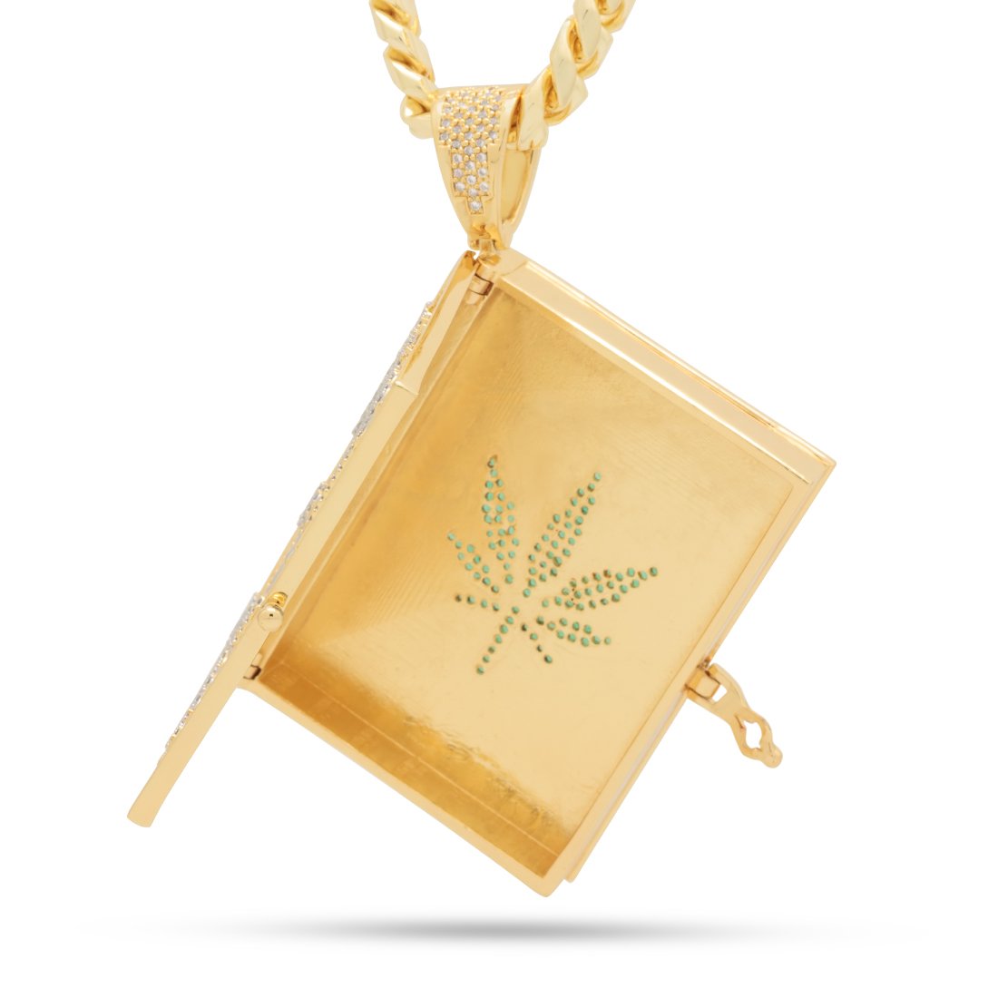 Death Row x King Ice - LA Skeleton Cannabis Bible Stash Necklace