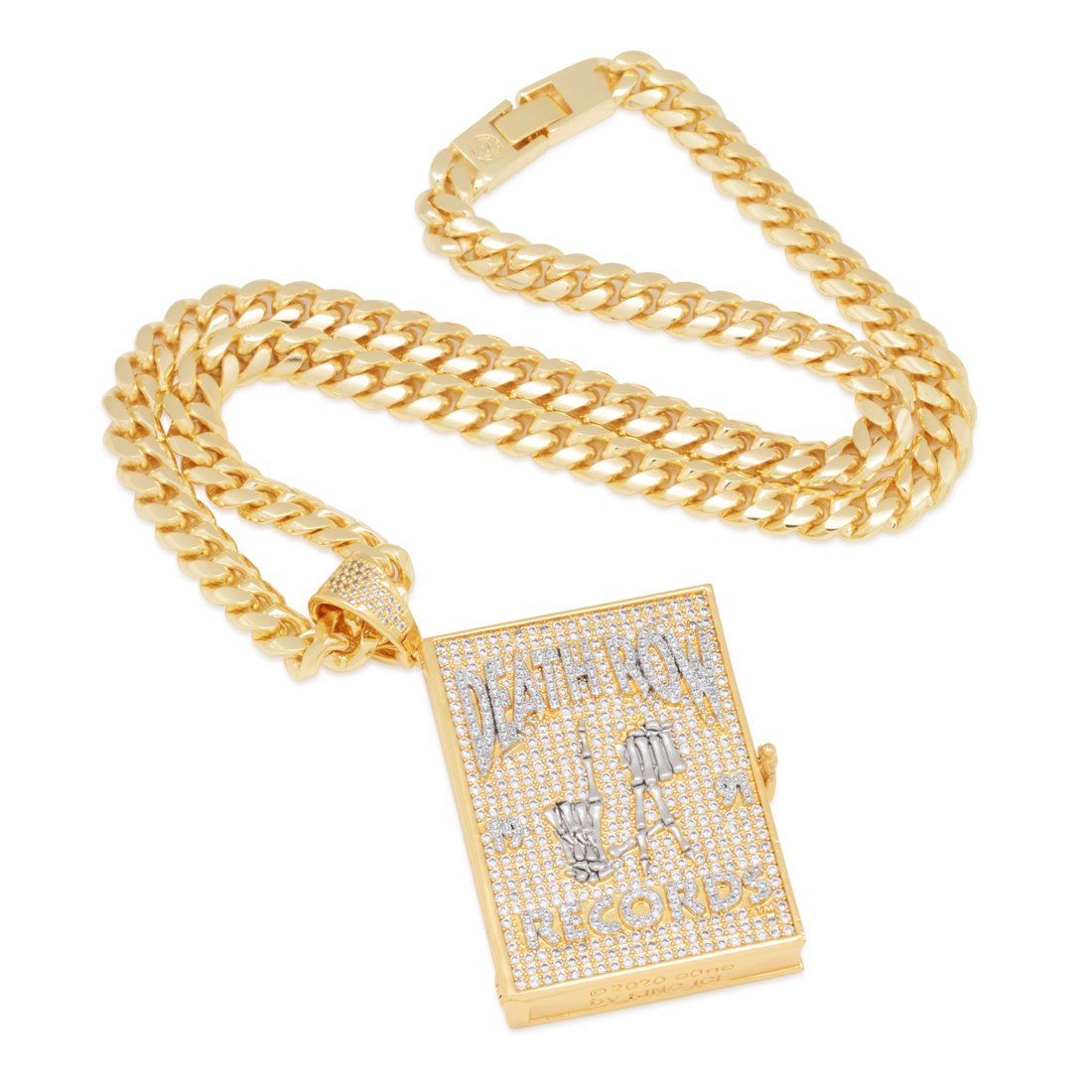 Death Row x King Ice - LA Skeleton Cannabis Bible Stash Necklace