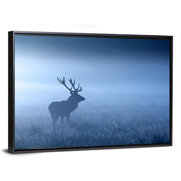 Deer In Fog Canvas Wall Art-3 Horizontal-Gallery Wrap-25" x 16"-Tiaracle