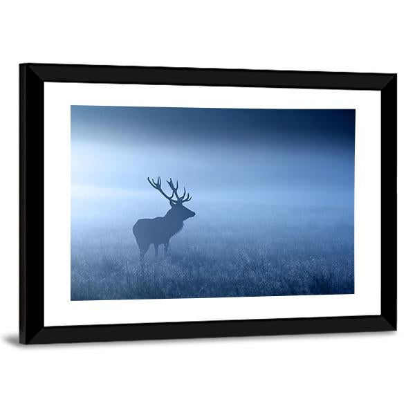 Deer In Fog Canvas Wall Art-3 Horizontal-Gallery Wrap-25" x 16"-Tiaracle