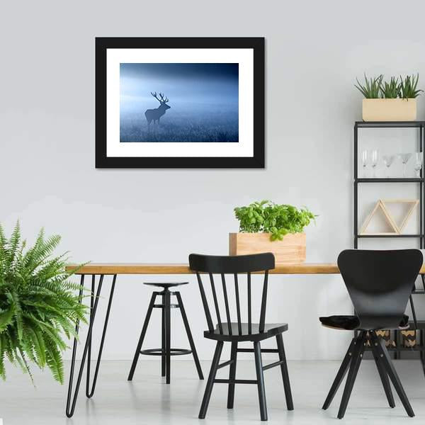 Deer In Fog Canvas Wall Art-3 Horizontal-Gallery Wrap-25" x 16"-Tiaracle