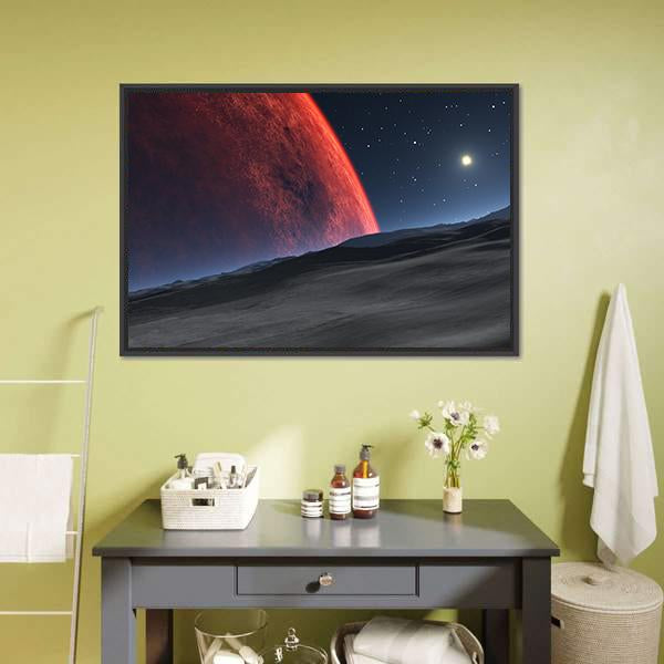 Deimos With Red Planet Canvas Wall Art-3 Horizontal-Gallery Wrap-25" x 16"-Tiaracle